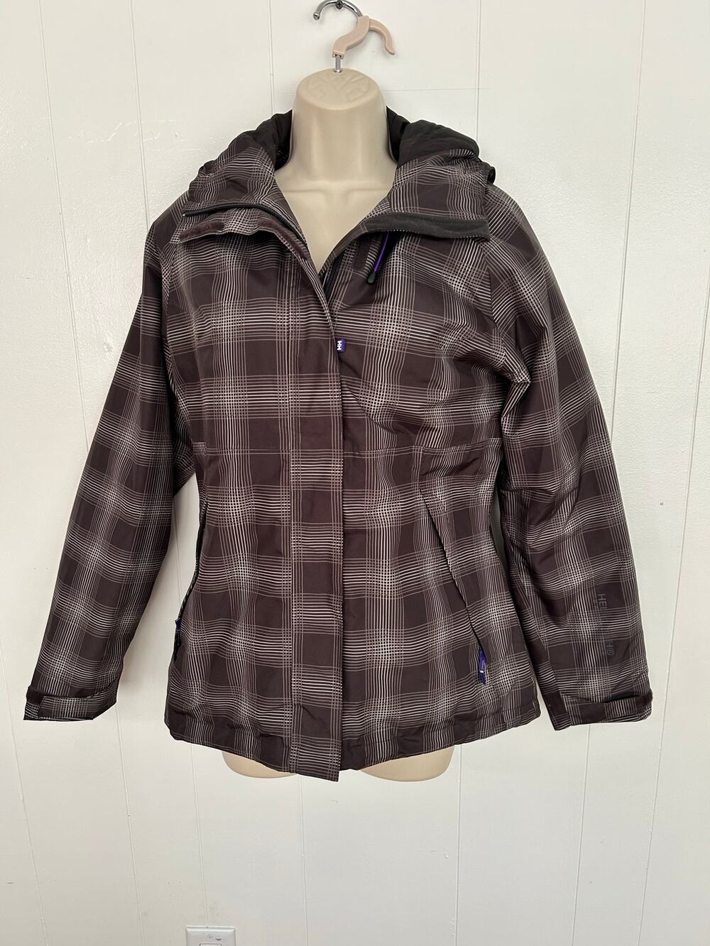 Helly Hansen Jacket Shell Helly Tech Zera Women Ski Snowboard Hooded Gray Medium